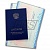 Комплект диплом о профессиональной переподготовке "с присвоением квалификации", (бланк, приложение А4, твёрдая темно-синяя обложка) (арт. 31020)