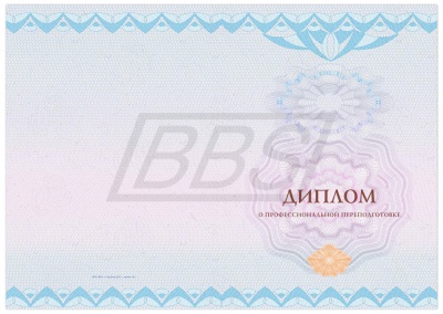 Бланк диплома о профессиональной переподготовке "Универсальный, вид 4" (пустой, без флага РФ) (арт. 31038)