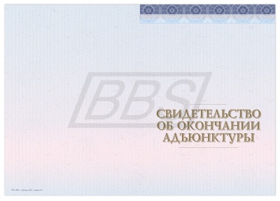 Бланк свидетельства об окончании адъюнктуры, без обложки, Вид 2 (арт. 71068)