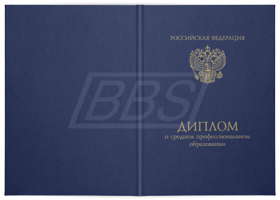 Бланк диплома о среднем профессиональном образовании, с твёрдой обложкой (арт. 21003)