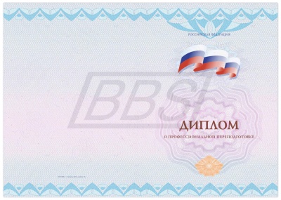 Бланк диплома о профессиональной переподготовке "Универсальный, Вид 3" (пустой), без обложки (арт. 31030)