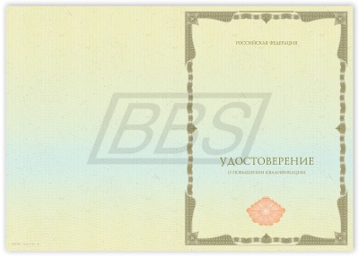 Бланк удостоверения о повышении квалификации без флага (арт. 32001)